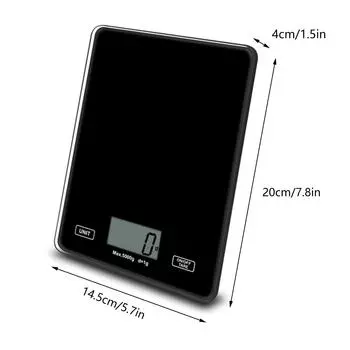 Граммы веса цифровых электронных весов пищевых весов с ЖК-дисплеем водонепроницаемым A чёрный
