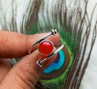 Гранат Драгоценный камень Стерлинговое серебро 925 пробы с покрытием Прекрасное ювелирное кольцо PQY-IJ9336