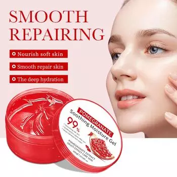 Гранатовый успокаивающий и увлажняющий гель Moisturizing Beauty подходит для цвета кожи лица, успокаивая чувствительную и сухую кожу. One Size красный