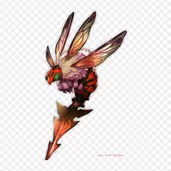 Granblue Fantasy Africanized Bee Iron on Heat Transfer Printing Виниловые нашивки, наклейки для одежды, аппликации «сделай сам», моющиеся нашивки