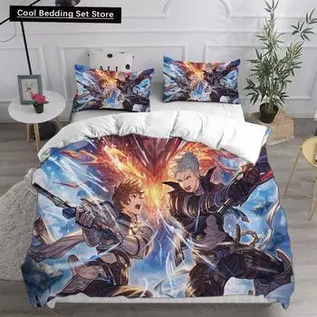 Granblue Fantasy Комплекты постельного белья Одеяло Покрывало Пододеяльник Наволочка 2-3 шт. Комплекты Детский Взрослый Домашний Текстиль EU single(135x200cm)