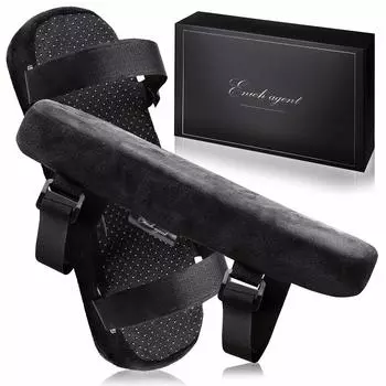 Grand Enich agent Armrest Cushion Double Elbow Set Memory Foam Armrest Armrest Chair Japanese Instruction Manual Included Black 254 x 75 x [Business