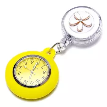 Grandios [ 5 цветов ]Часы для медсестры Растягивающийся тип клипса катушечный тип часы цветок цветок клипса светящийся тип карманные часы катушка GD-HANANW-YE