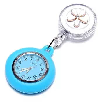 Grandios [ 5 цветов ]Часы для медсестры Растягивающийся тип клипса катушечный тип часы цветок цветок клипса светящийся тип карманные часы катушка GD-HANANW-BL