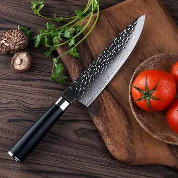 Grandsharp 7,5-дюймовый дамасский нож шеф-повара VG10 японский кухонный нож из высокоуглеродистой стали с кованым лезвием