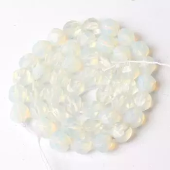 Граненые белые опаловые круглые бусины из натурального камня для изготовления ювелирных изделий, браслетов 6/8/10 мм 6mm 61pcs