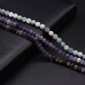 Граненые бусины из натурального камня, аметист/иолит, 4x5 мм, подвески для изготовления ювелирных изделий, ожерелье, браслет, серьги, аксессуары Iolite-4x5mm