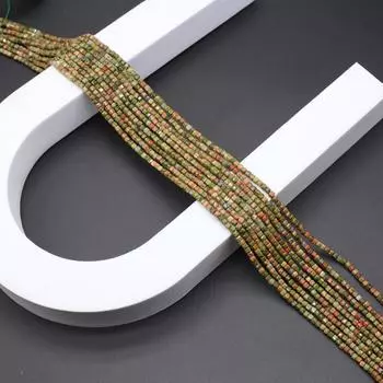 Граненые бусины из натурального камня, розовый кварц/хризолит, квадратные маленькие бусины для изготовления ювелирных изделий, ожерелье, браслет, серьги, аксессуары Black Agate/2mm