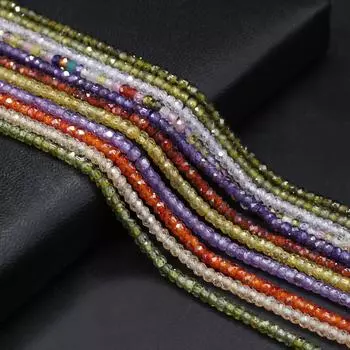 Граненые бусины натуральный камень циркон маленькие бусины 2 мм подвески для изготовления ювелирных изделий DIY ожерелье браслет серьги аксессуар 2mm