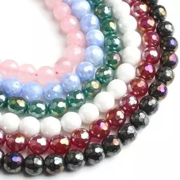 Граненые красные, фиолетовые, черные турмалиновые круглые бусины для изготовления ювелирных изделий 8 мм 15 дюймов чёрный