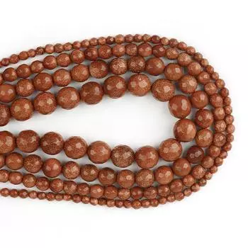 Граненые круглые бусины из натурального золотого камня диаметром 4–10 мм для изготовления ювелирных изделий своими руками 6mm 62pcs