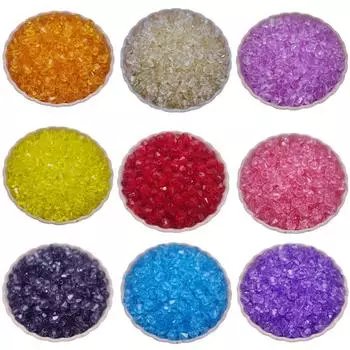 Граненый акрил прозрачный для изготовления ювелирных изделий 5-8 мм принадлежности DIY 20-200 шт. двухконусные свободные бусины 6mm 100Pcs