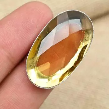 Граненый цитрин стерлингового серебра 925 пробы ручной работы Мемориальный подарок для нее 4 жёлтый