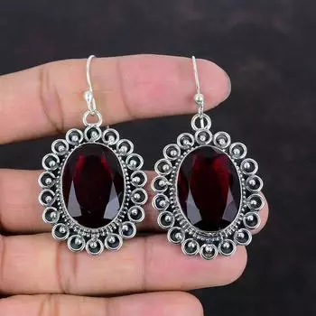 Граненый мозамбикский гранат серьги драгоценные камни ювелирные изделия серьги ручной работы из стерлингового серебра 925 пробы антикварные ювелирные изделия женские серьги свадебные подарки
