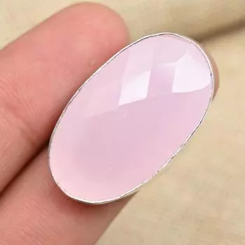 Граненый розовый халцедон стерлингового серебра 925 пробы кольцо ручной работы женский подарок все размеры 4 розовый