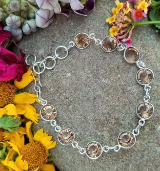 Граненый топаз, драгоценный камень, стерлинговое серебро 925 пробы, 1 шт., браслет chris-br3