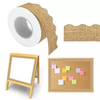 Граница доски объявлений из мешковины, фестончатая граница доски объявлений, наклейка для отделки, наклейки для доски объявлений «Назад в школу» для класса