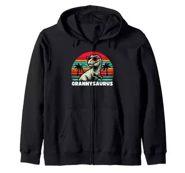 Granisaurus Funny T Rex Бабушка Заврус Динозавр Семья Zip Parka чёрный