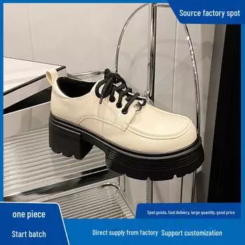 Grape Mom Studiolee — женские кожаные туфли в британском стиле на толстой подошве со шнуровкой и металлической пряжкой 38 чёрный