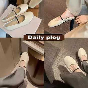 Grape mother studiolee soft-faced round head shallow mouth single shoes thin word belt flat bottom Mary Jane women s shoes summer 35 чёрный