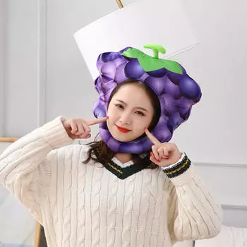 Grape Shaped Headgear Hat Decor Fruit Headwear for Stage Gift Themed Party