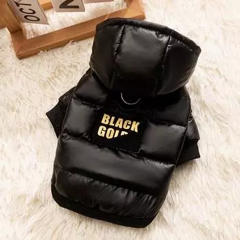 Graphene black gold series autumn and winter warm small dog teddy than bear cat pet clothes dog down jacket XS (recommended weight 1-1.5kg)