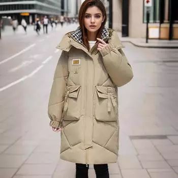 Graphene Maillard новая средняя и длинная утепленная одежда женская зимняя одежда с капюшоном утепленная толстая хлопковая утепленная куртка утепленная одежда куртка прилив M чёрный