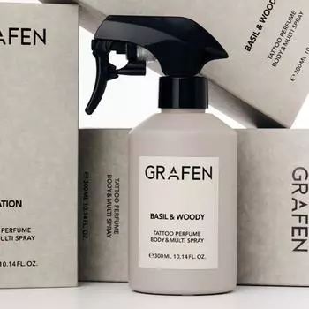 Graphene [new Large Capacity] Graphene Tattoo Perfume Body Multi Spray 300ml Choose 1 Of 3 Types Basil Woody [sOft Woody Fragrance]