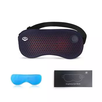 GRAPHENE TIMES Hot Eye Hot Eye Mask для спокойного света без давления 2 уровня температуры 1 час 3D Sleeping Eye Sleep Business Eye Black Mask, темно-синий