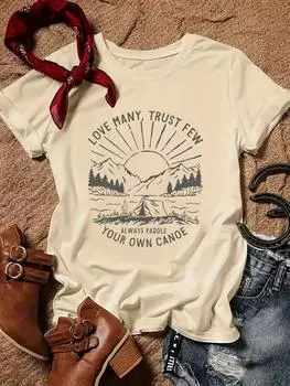 Футболка с графическим принтом, повседневная футболка с круглым вырезом и коротким рукавом, одежда унисекс унисекс L