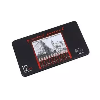 Graphite Shading Sketch Pencil Smooth Writing Drawing Pencil Wooden Lead Pencils Stationery Iron box