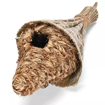 Домики для птиц из травы, плетеный вручную домик для колибри, наружный подвесной домик для птиц из травы, небольшой подвесной домик для синичек, товары для домашних животных