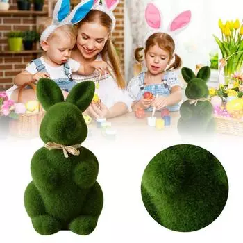 Grass Bunny Rabbit Artificial Turf Home Office Decor Garden Decorations Artificial Moss Bunny 22cm