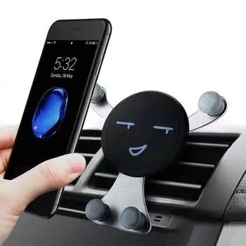Gravity Car Phone Holder Air Vent Clip Smile Face Mount Mobile Cell Stand GPS Support phone