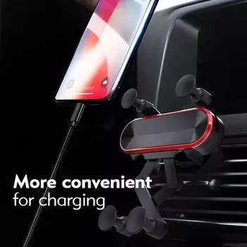 Gravity Car Phone Holder Anti-Shake Car Air Vent Mount Fixed Mobile Supports Stand For IPhone N R4S6 red-one-size