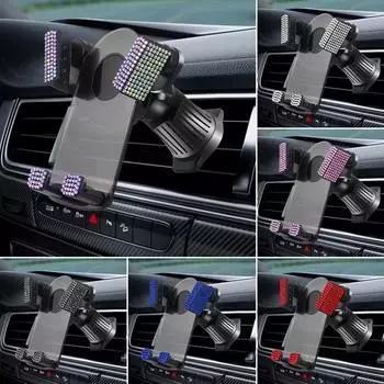 Автомобильный держатель для телефона Gravity, крючок для вентиляционного отверстия, вращающийся на 360 градусов, розовые блестящие автомобильные аксессуары красный