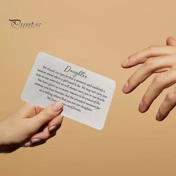 Гравированная вставка для бумажника из нержавеющей стали с надписью «Я люблю тебя», сентиментальный сувенир на годовщину, день рождения, подарок для него, мужа, парня C