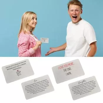 Гравированная вставка для бумажника из нержавеющей стали с надписью «Я люблю тебя», сентиментальный сувенир на годовщину, день рождения, подарок для него, мужа, парня C