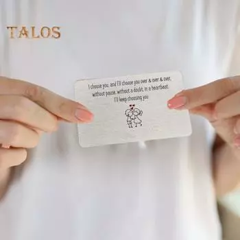 Гравированная вставка для бумажника из нержавеющей стали с надписью «Я люблю тебя», сентиментальный сувенир на годовщину, день рождения, подарок для него, мужа, парня D