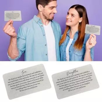 Гравированная вставка для бумажника из нержавеющей стали с надписью «Я люблю тебя», сентиментальный сувенир на годовщину, день рождения, подарок для него, мужа, парня D