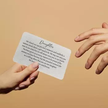 Гравированная вставка для кошелька Yousheng, вставка для карт из нержавеющей стали, открытка «Я люблю тебя», сентиментальный сувенир на годовщину, день рождения, подарок для него, мужа, парня C