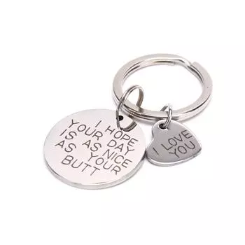 Гравированные подвески I Love You брелок для ключей ювелирные изделия подарки на День святого Валентина