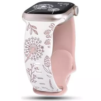 Гравированный ремешок для Apple Watch Band 40 мм 44 мм 41 мм 49 мм 45 мм 46 мм 42 мм силиконовый браслет для iwatch серии 10 9 7 se 6 5 4 8 38mm 40mm 41mm