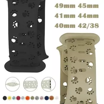 Гравированный силиконовый ремешок для умных часов Ultra 2/Ultra 49 мм 10 46 мм 9 8 7 45 мм 41 мм 44 мм 40 мм Ремешок Cat Sport для серии Se 6 5 4 3 2 1 38 мм 42 мм 42-41mm 40mm 38mm for apple watch розовый