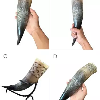 Гравированный вручную бык - кружка для питья пива, средневековая посуда для напитков в стиле викингов - подарок жениху, подарок на свадьбу, подарок шаферу, пивная кружка на Хэллоуин