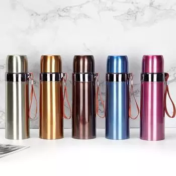 Гравировка на вакуумном термосе из нержавеющей стали Надпись на термосе большой вместимости 500ml золотой