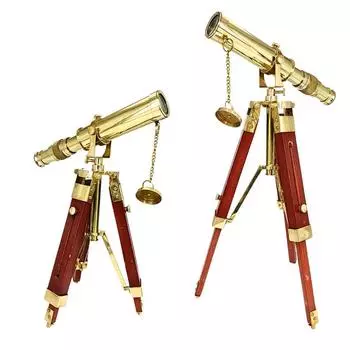 Гравируемый рабочий телескоп из латуни с деревянной подставкой, пиратская подзорная труба, подарок для любителей лодок, подарки на выпускной, персонализированные подарки на годовщину m золотой