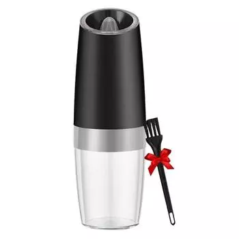 Гравитационная электрическая мельница для перца, мельница для перца из нержавеющей стали, стальная электрическая автоматическая мельница с питанием от батареи, одна чёрный