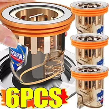 Гравитационные индукционные стоки для пола, противозасоряющиеся фильтры для волос, дезодорант для ванной и туалета, сливной сердечник, средства против насекомых, пробки для запаха, инструменты 1PC