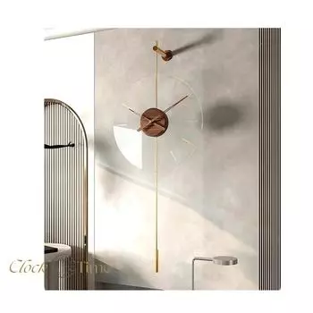 Гравитационный орех, диаметр 40 см, золотые настенные часы, современный дизайн из металла и стекла, настенные часы 40x90 см